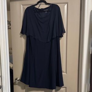 Jessica Howard Dark Blue Midi Dress with Overlay
